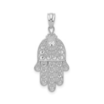 14K Gold Plated Real Sterling Silver Hamsa Pendant 18&quot; Chain Women&#39;s Day Gift - £25.95 GBP