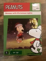 24 inch peanuts snoopy with Christmas lights￼ - £139.63 GBP