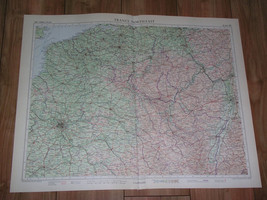 1955 Vintage Map Of Northern France PARIS/ Belgium / Scale 1:1,000,000 - £22.47 GBP