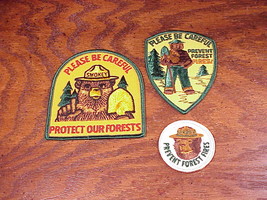 Lot of 3 Smokey the Bear Sew-On Cloth Patches, Protect Out Forests Prevent Fires - £7.99 GBP