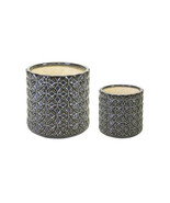 Geometric Pattern Ceramic Pot (Set of 2) - $73.58 CAD