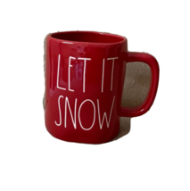 Rae Dunn Let It Snow Red Ceramic Coffee Mug Christmas Holiday Winter - £19.78 GBP