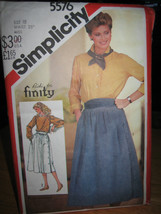 Vintage Simplicity #5576 Misses Side Buttons Skirt Pattern - Size 10 - $8.34