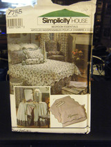 Simplicity 7755 Duvet Cover, Dust Ruffle, Sham, Pillows, Table Cover Pat... - $9.88