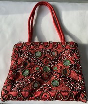 Satin embroidery bag Indian design - £27.65 GBP