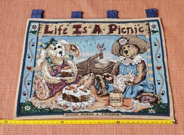 Boyds Bears Wall Hanging Tapestry LIFE IS A PICNIC 35&quot;x 24.5&quot; - £16.83 GBP