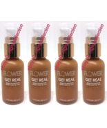 ( LOT 4 ) FlowerBeauty Get Real Serum Foundation CARAMEL M5 1 oz Each BR... - $560.02 MXN