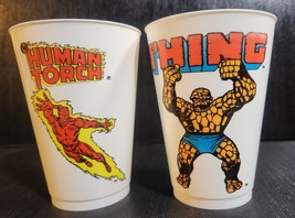 MARVEL 7-ELEVEN THE THING &amp; HUMAN TORCH FF VINTAGE 1975 SLURPEE 1st SERI... - €16,39 EUR
