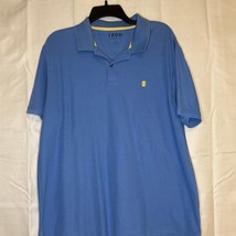 IZOD Advantage Polo Shirt Men’s Large Blue Yellow Logo Cotton Blend Golf - $14.99