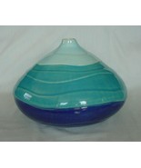 Vintage Art Pottery Mt. Fuji Vase  Blue Signed - £17.58 GBP