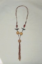 Vintage Necklace Strung With Wooden Beads Carved Fetish Birds Nuts Seeds - £10.16 GBP