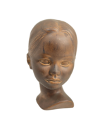 Vintage MCM Holland Mold Ceramic Heads Bust Girl Polynesian Brown Hawaiian - £35.37 GBP