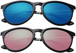 2 Pack Polarized Sunglasses for Men or Women Classic Frame Driving Classic Retro - £11.62 GBP