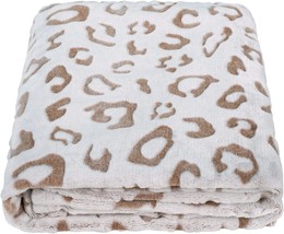 Brown Leopard Sochow Flannel Fleece Cheetah Print Throw Blanket, Lightweight - £28.67 GBP