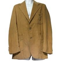 Vintage LEVI&#39;S Wildfire Sportswear Tan Corduroy 2-button Blazer Size 38 L - £23.73 GBP