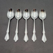 Oneida Oneidacraft Deluxe Chateau Stainless Flatware 5 Oval Soup Spoons - £14.93 GBP