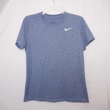 Nike Blue Women&#39;s Dri-Fit Activewear Top Tee Swoosh Logo - Medium - £10.89 GBP