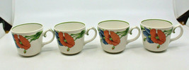 Villeroy and Boch Amapola Porcelain Flat Tea Coffee Mug Cups Set of 4 Fl... - £50.93 GBP