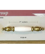 Belwith # P250-W BRASS AND CERAMIC White Cabinet Handle Pul - $5.95 CAD