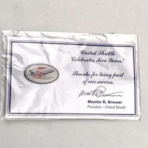 United Airlines Shuttle Crew Pin On Card New 5th Anniversary 5 Years - £9.77 GBP