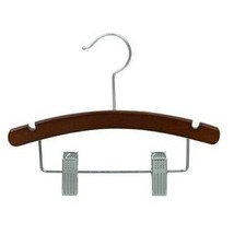 Only Hangers Walnut Wooden Baby Hanger w/Clips 10&quot; (100) - £35.49 GBP+