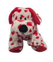 Ty Pluffies ❤️ HARTS The Valentines Day Dog 8&quot; Stuffed Plush New Red Whi... - $278.60 MXN