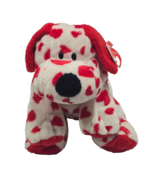 Ty Pluffies ❤️ HARTS The Valentines Day Dog 8&quot; Stuffed Plush New Red Whi... - $14.84