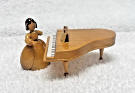 Erzgebirge Style Vintage Woman w Piano - Piano is 2 3/8 x 1 7/8 Woman 1 ... - $18.32