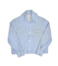 Vintage 60s Cotton Twill Work Jacket Mens L Light Blue Big Button Chore ... - £59.80 GBP