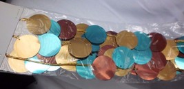 Sequin Garland 9ft Long Aqua Gold Brown Wedding, Baby Shower, Festival I... - $8.77