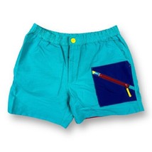 Vtg Chubbies Colorblock Swim Trunks Shorts Aqua Navy Red Zip Pocket USA ... - £26.86 GBP