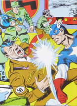 Captain America vs Hitler (Marvel Comics)  - Comic Cover Art  - Framed Picture 1 - £25.38 GBP