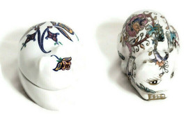 Byzantium Elizabeth Arden Porcelain Cat TrinketBox &amp; Handpainted Kitty Figurine  - £23.94 GBP