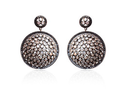 Oscar Designer Fashion Black Plated Cubic Zirconia Setted Earrings Women - £26.86 GBP