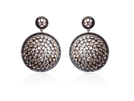 Oscar Designer Fashion Black Plated Cubic Zirconia Setted Earrings Women - £26.35 GBP