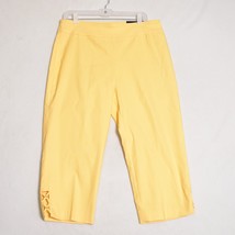 Kim Rogers Luxe Stretch Yellow Capri Pants Size 12 NWT - £18.83 GBP