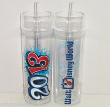 Disney World 2013 Micky Acrylic Travel Tumbler Reusable Straw Cup Theme ... - $19.95