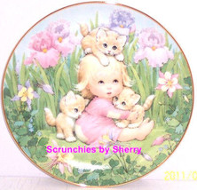 Kitten Companions Cats Girl Blessed Are Ye Collector Plate Danbury Mint Retired - $49.95