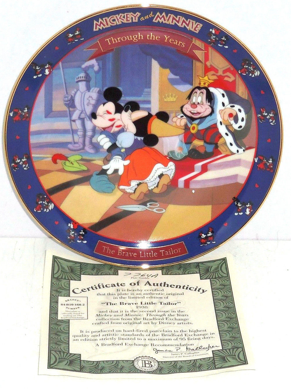 Disney Collector Plate Mickey Minnie Through Years Brave Little Tailor Bradford - $49.95