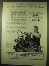 1922 Pratt &amp; Whitney Full Automatic Lathe Ad - £14.52 GBP