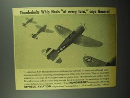 1943 Republic Aviation P-47 Thunderbolt Ad - Whip Nazis - £14.76 GBP