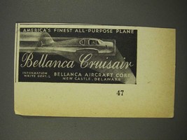 1940 Bellanca Cruisair Plane Ad - Finest All-Purpose - £14.54 GBP