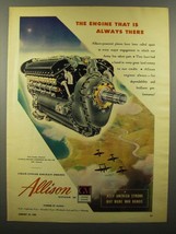 1944 GM Allison Aircraft Engines Ad - Always There - $18.49