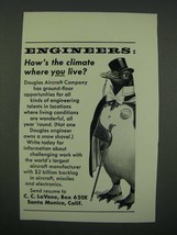 1956 Douglas Aircraft Company Ad - Engineers How&#39;s the Climate - £13.89 GBP