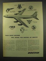 1956 Boeing 707 Jet Ad - These Great Airlines - £14.55 GBP