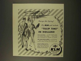 1956 KLM Airlines Ad - Tulip Time in Holland - £14.55 GBP