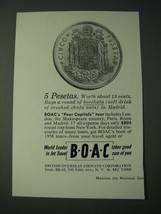 1958 BOAC British Overseas Airways Corporation Ad - 5 Pesetas - £14.54 GBP