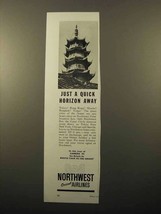 1962 Northwest Airlines Ad - A Quick Horizon Away - £14.55 GBP