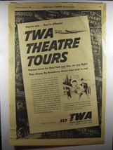 1956 TWA Trans World Airlines Ad - Theatre Tours - £14.56 GBP