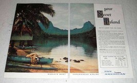 1957 Pan American Airline Ad - Your Secret Island - £14.44 GBP